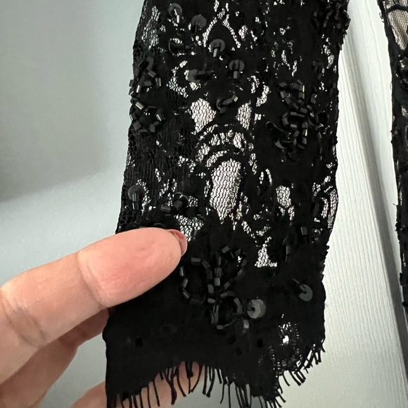 Adrianna Papell L/S Sequin and Lace Dress - Picture 3 of 6